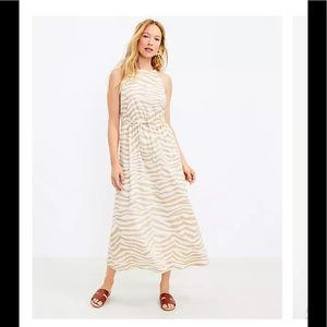 Loft Tiger print midi dress with pockets